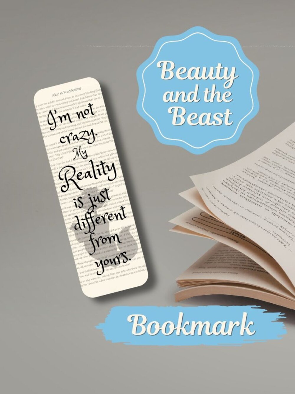 Alice in Wonderland Book Page Bookmark, Book Accessories
